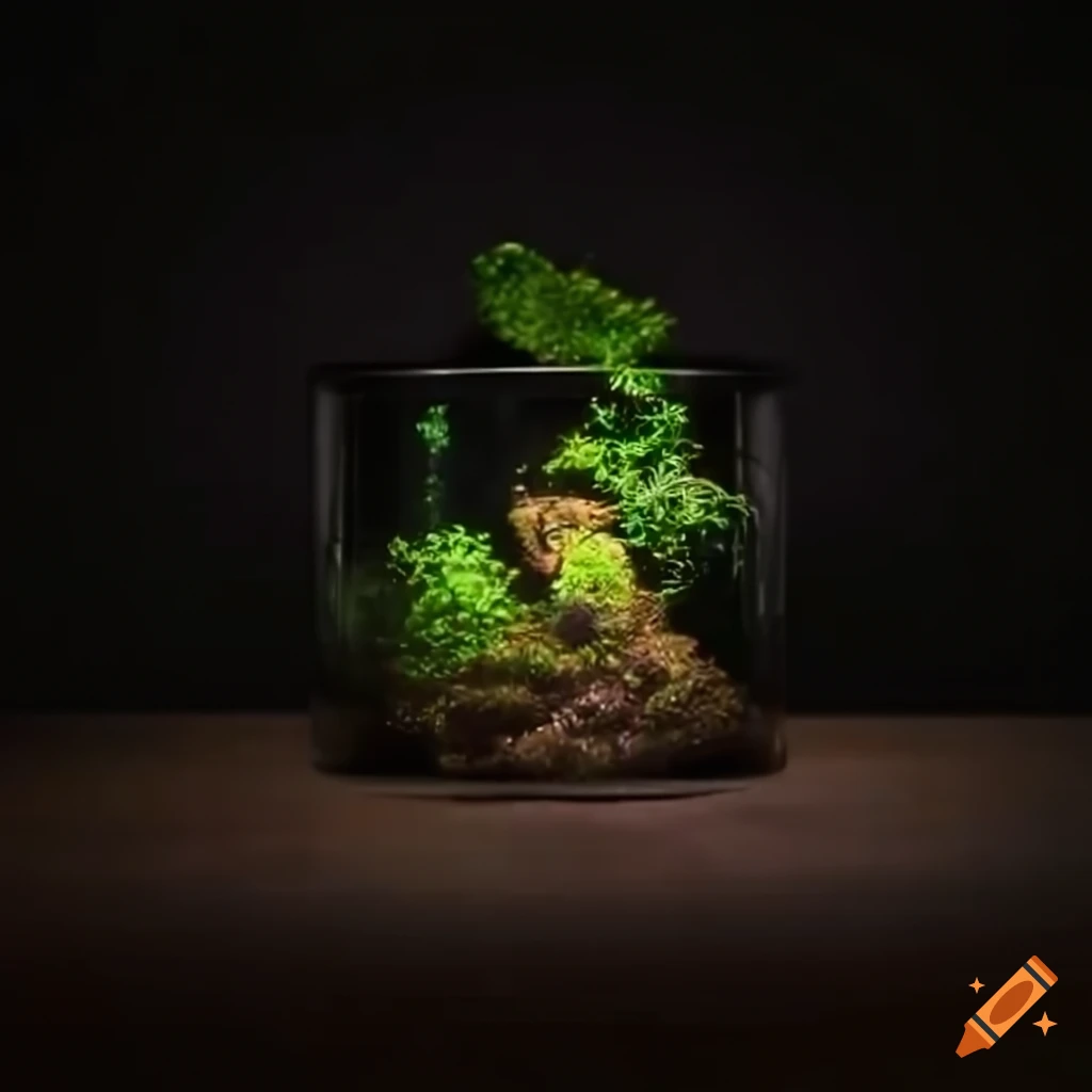 Man tending to his terrarium