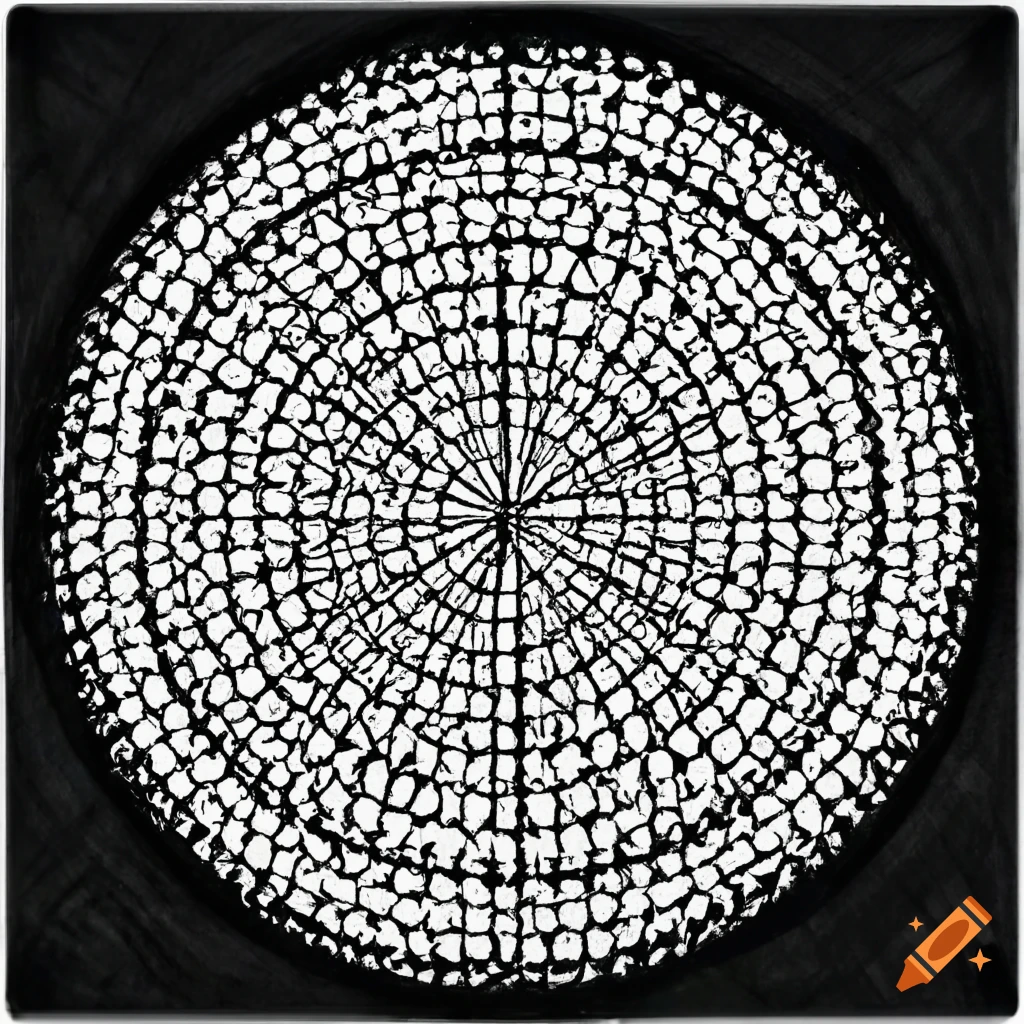 Abstract geometric pattern with concentric circles and divisions