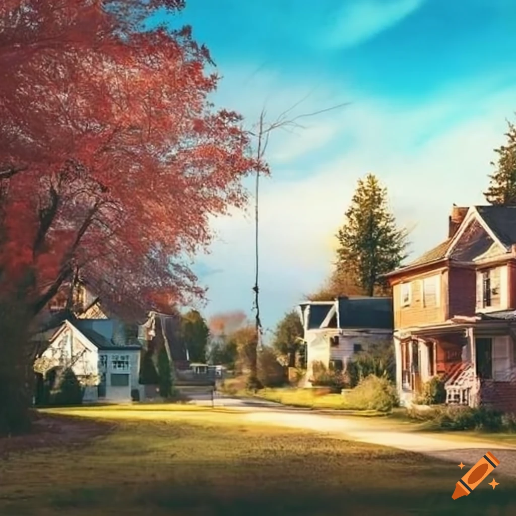 Exterior shot of Brooksdale suburb with families and children playing outside