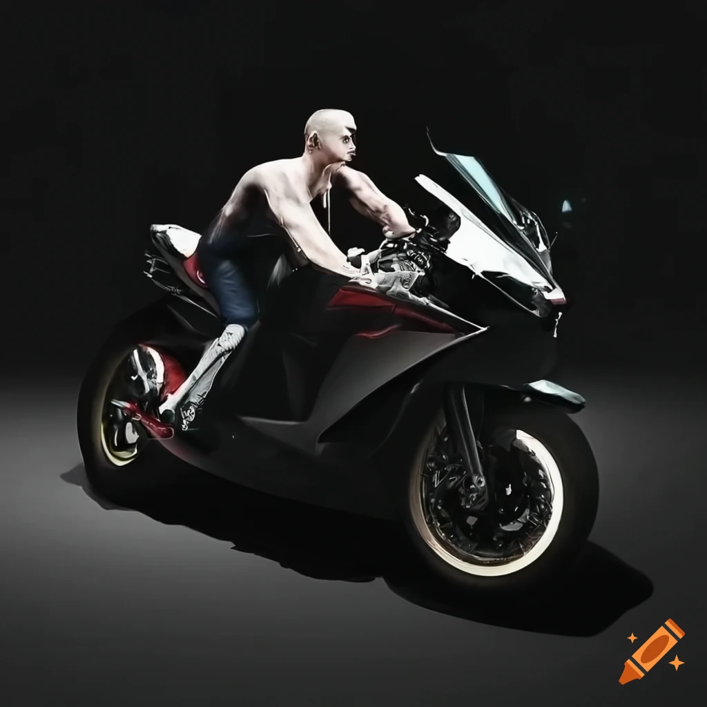 Superbike riding on water with a daring man