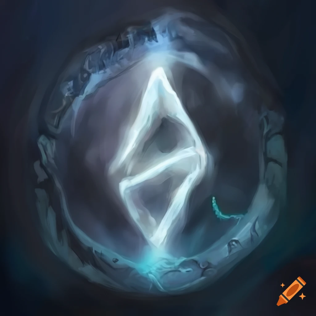 White rune symbolizing knowledge in fantasy art style