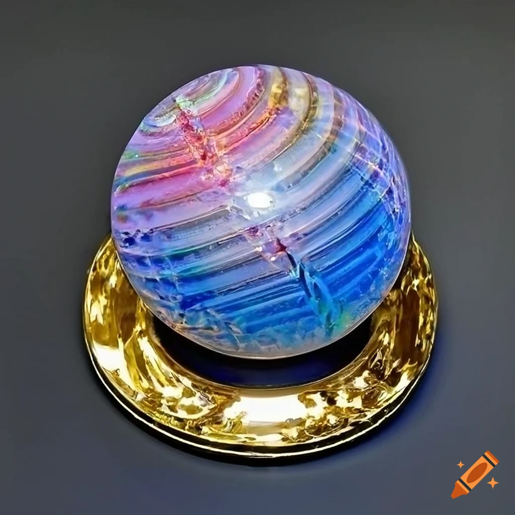 Abstract marble figures with opalescent colors and vivid composition