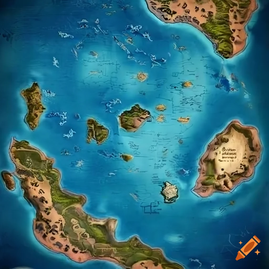 Fantasy Mediterranean archipelago map