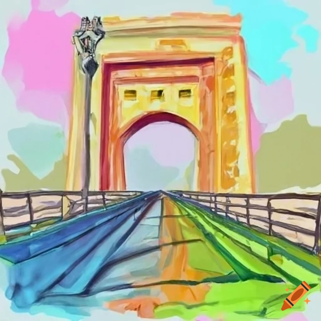 Bridge with the equation overlayed on the arch