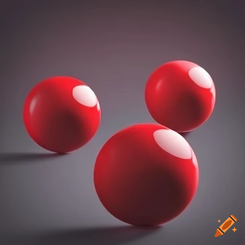 Three red spheres
