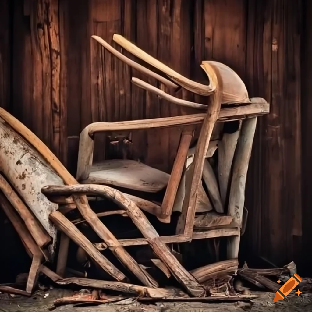 Pile of broken chairs