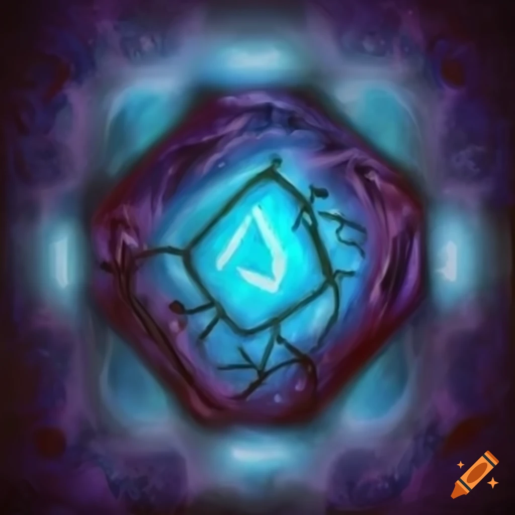 Blue rune symbolizing discovery in a fantasy art style