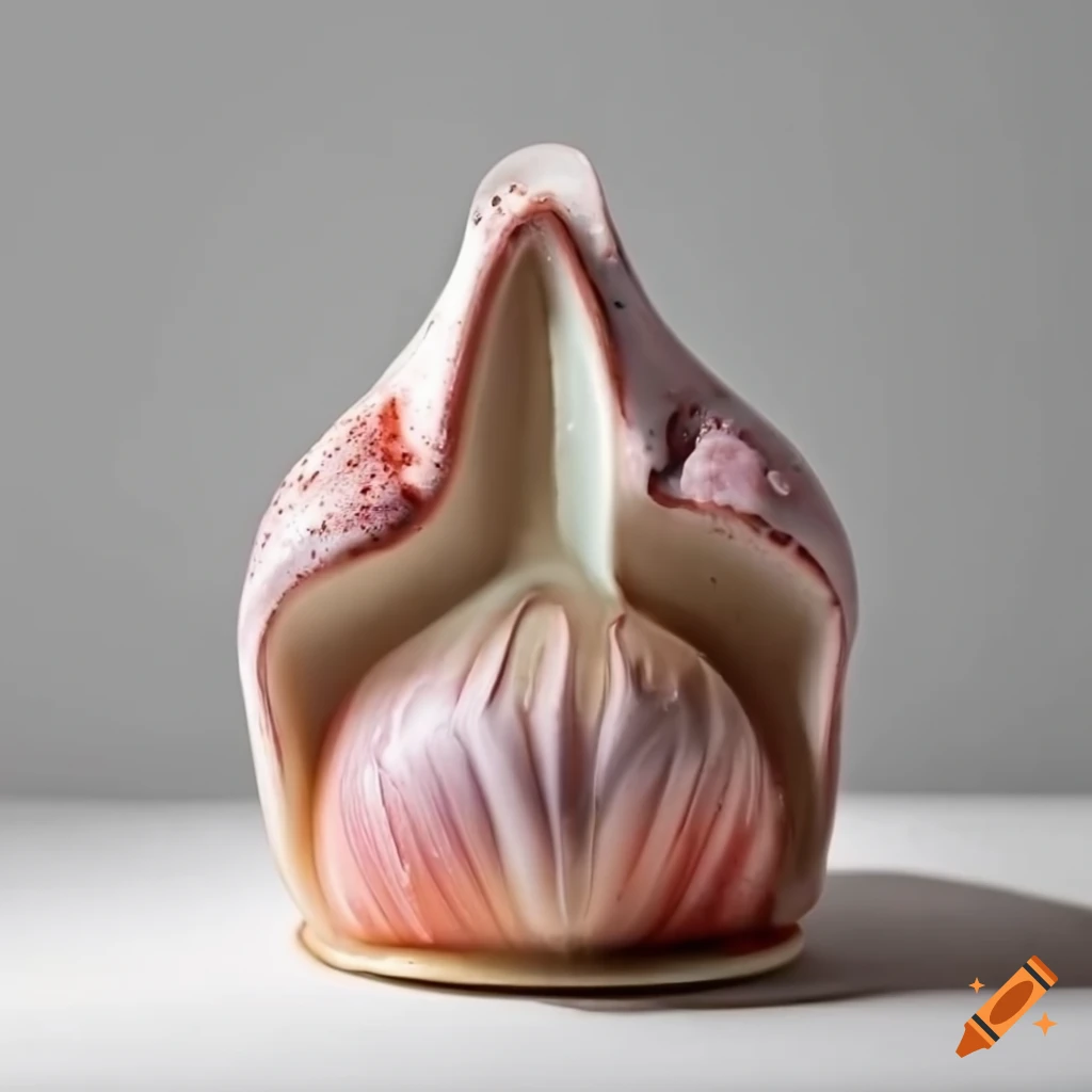 Ceramic tulip with crocodile texture and unique glaze on a white background