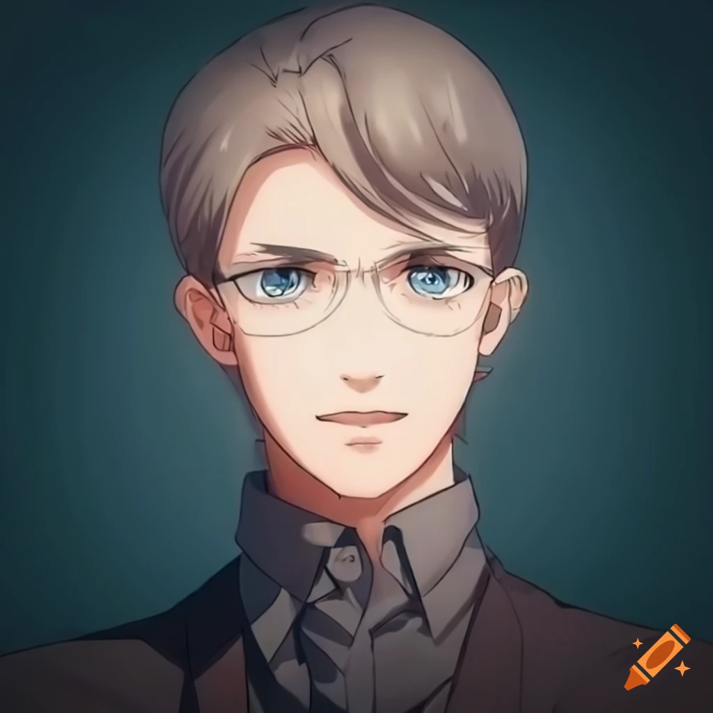 Captivating anime teacher in front of blackboard on Craiyon