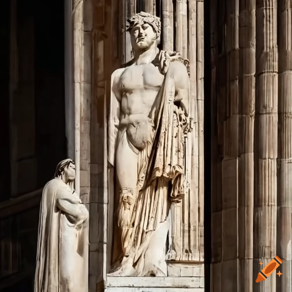 Stoic statues on ancient Greek streets