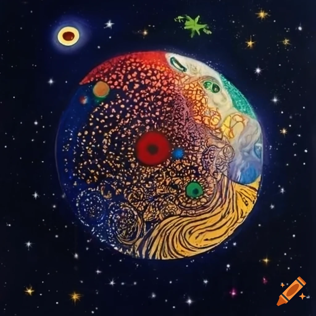 Miró Klimt stars in the cosmos sky