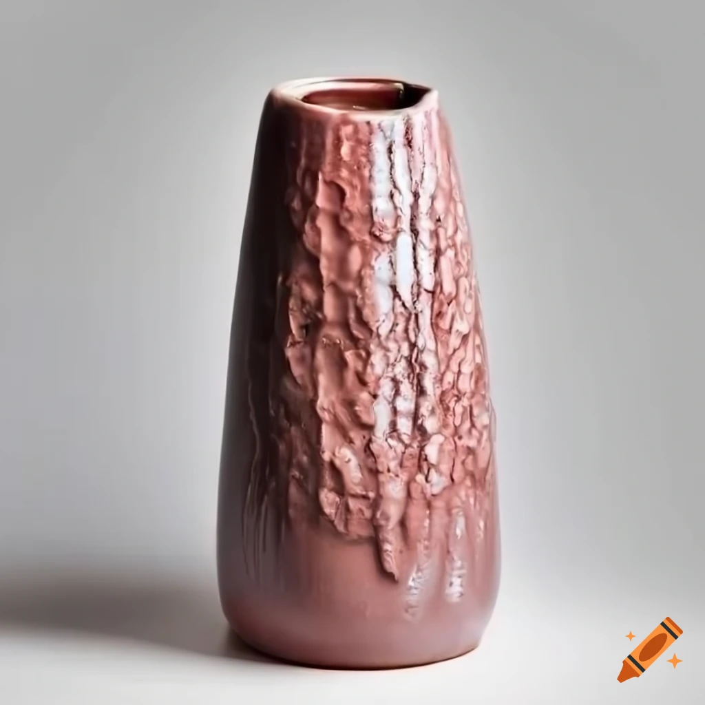 Ceramic crocodile-shaped cylindrical vase with unique glaze and salt crystal encrustations