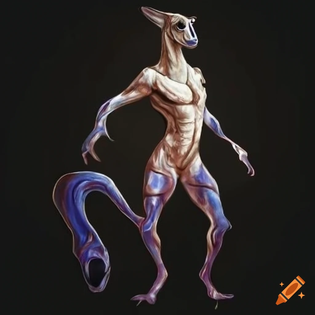 Hybrid creature in Picasso style resembling half man half horse