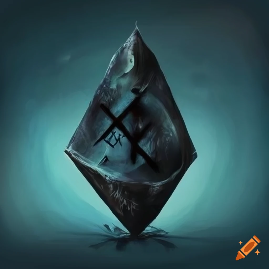 Black rune symbolizing life in a fantasy art style