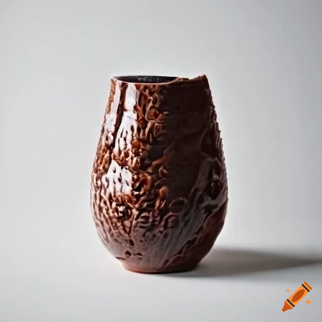 Ceramic crocodile sculpture with unique textures on a white background