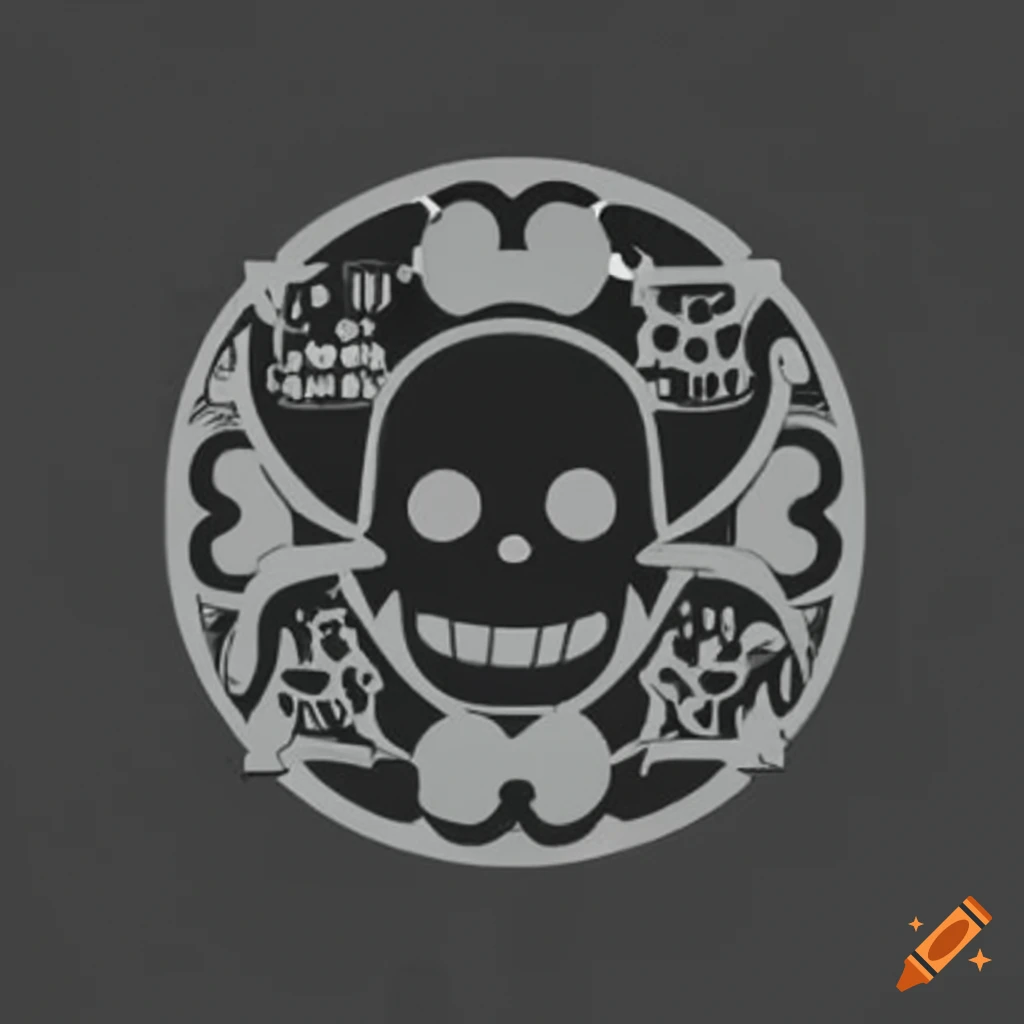 Pirate emblem with black aura in One Piece style