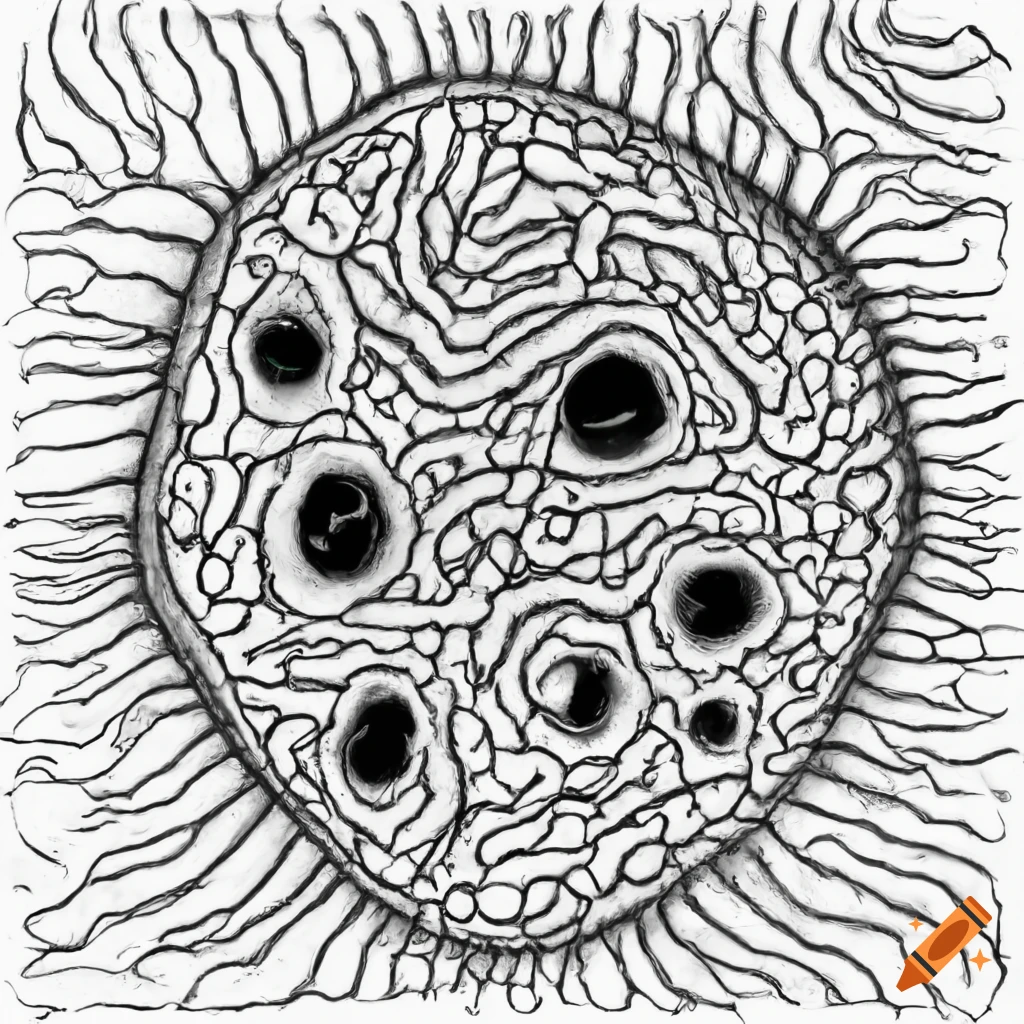 Microscopic view of organelles including mitochondria and golgi apparatus in a bi cell