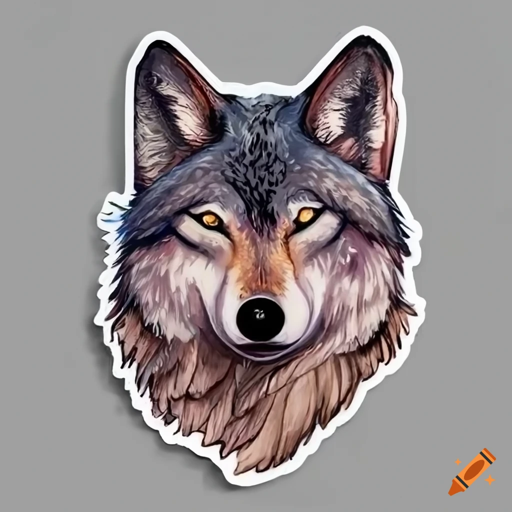 Wolf sticker on Craiyon