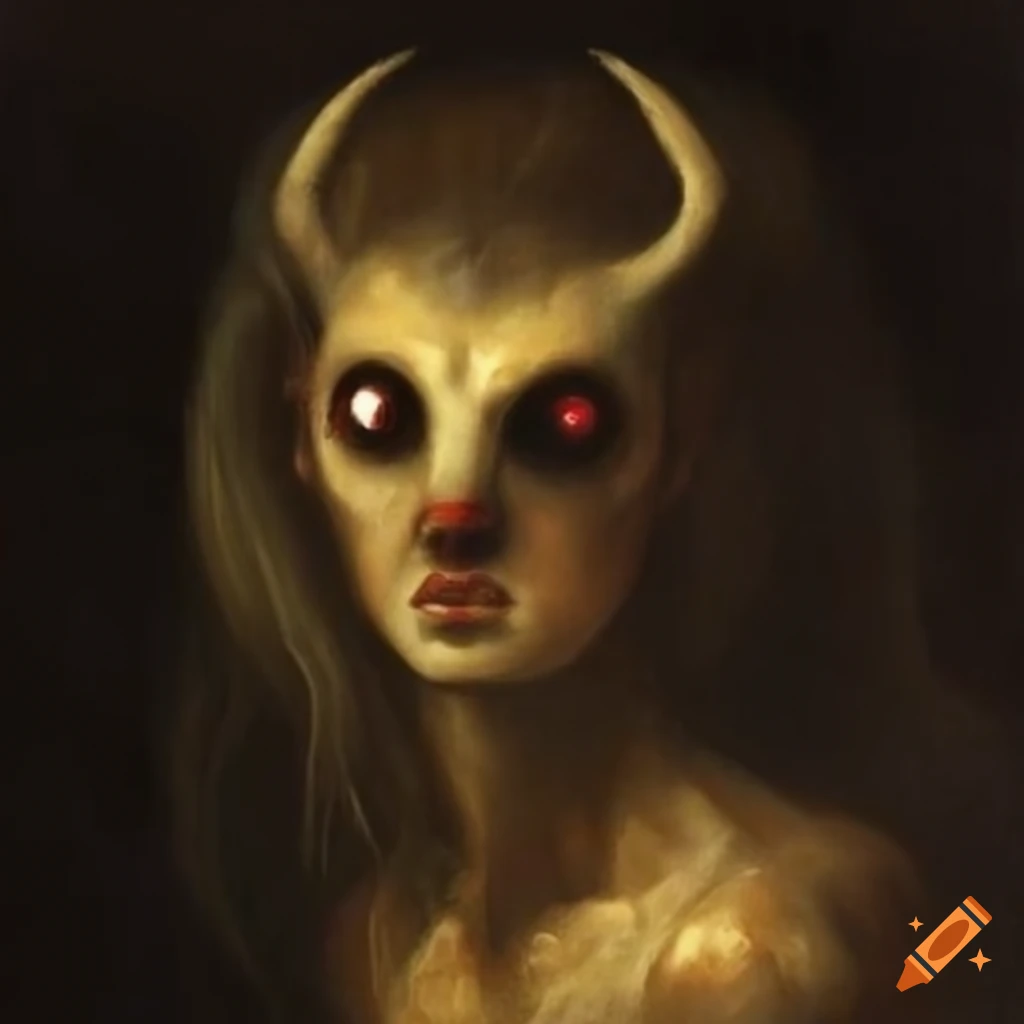 Creepy eyes monster in a 1500 renaissance painting