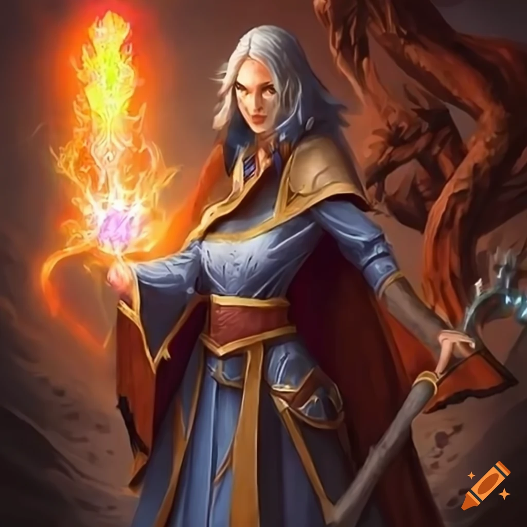 Mage sorcerer casting spells