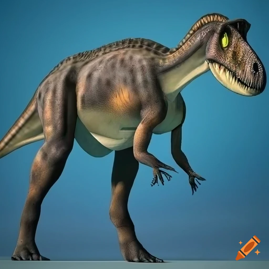 Four-legged hadrosaurus dinosaur with a unique patterned skin