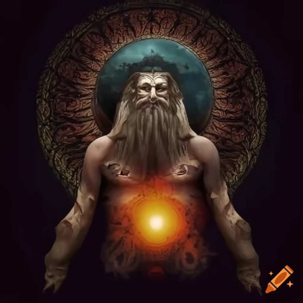 Serbian Mythology with black sun in background