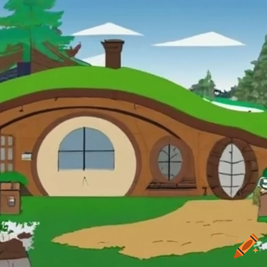 Hobbit house in a South Park style