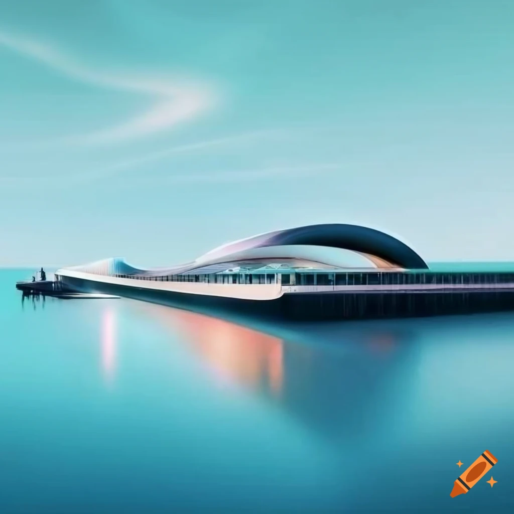 Boscombe Pier in Bournemouth with a luxury hotel inspired by Zaha Hadid's futuristic architectural style
