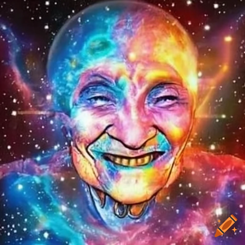 Conceptual image of the happiest person in the universe