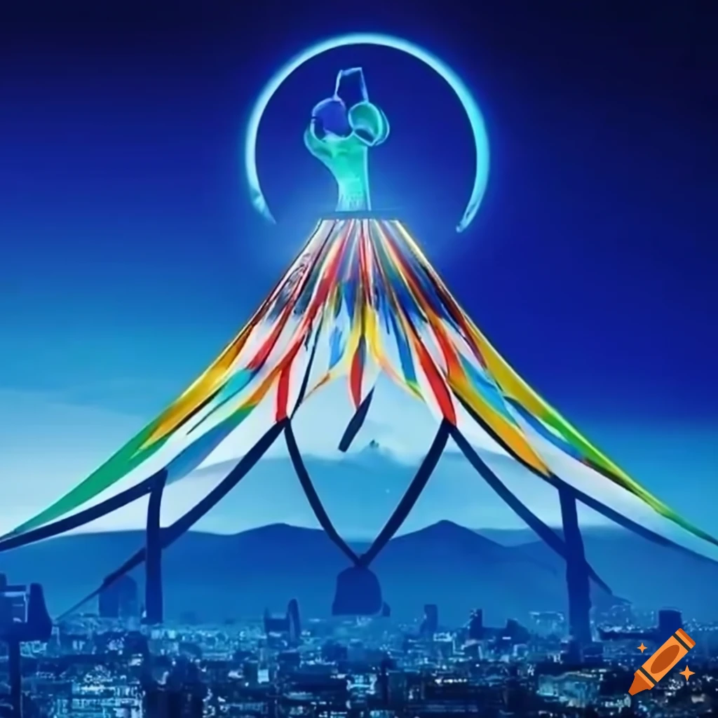 Clermont 2024 Olympic Games logo featuring Puy de Dome with athletes around