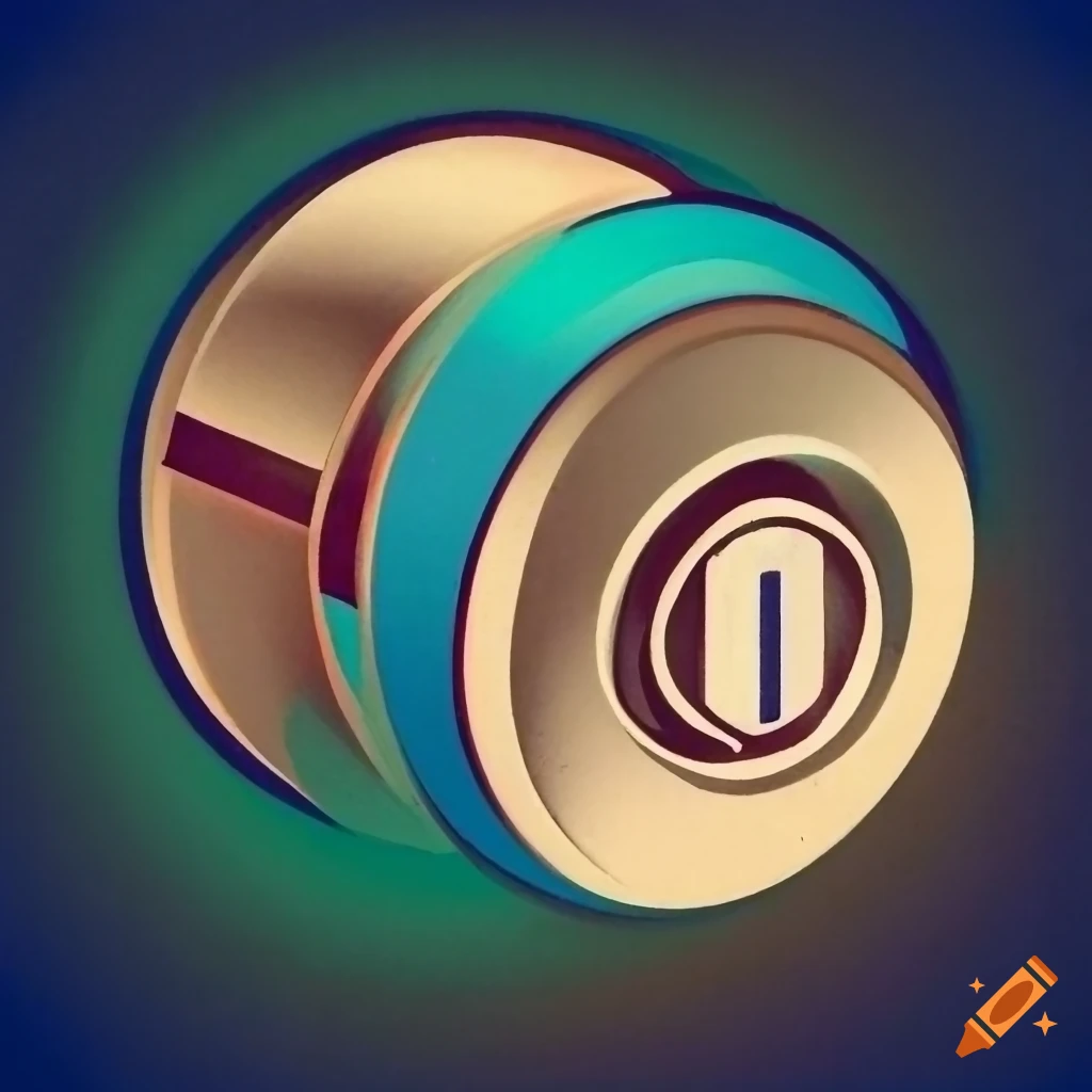 Modern deadbolt stencil with a slight angle