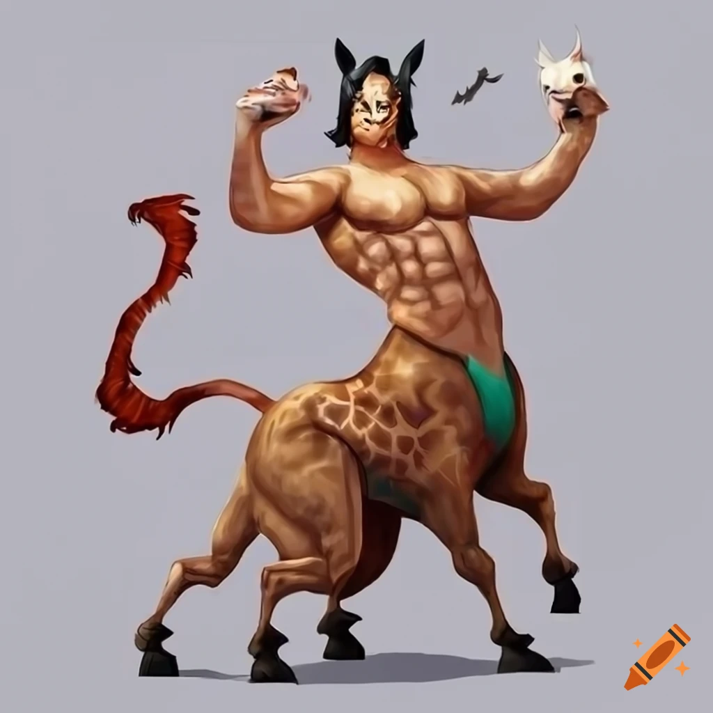 Giraffe centaur creature