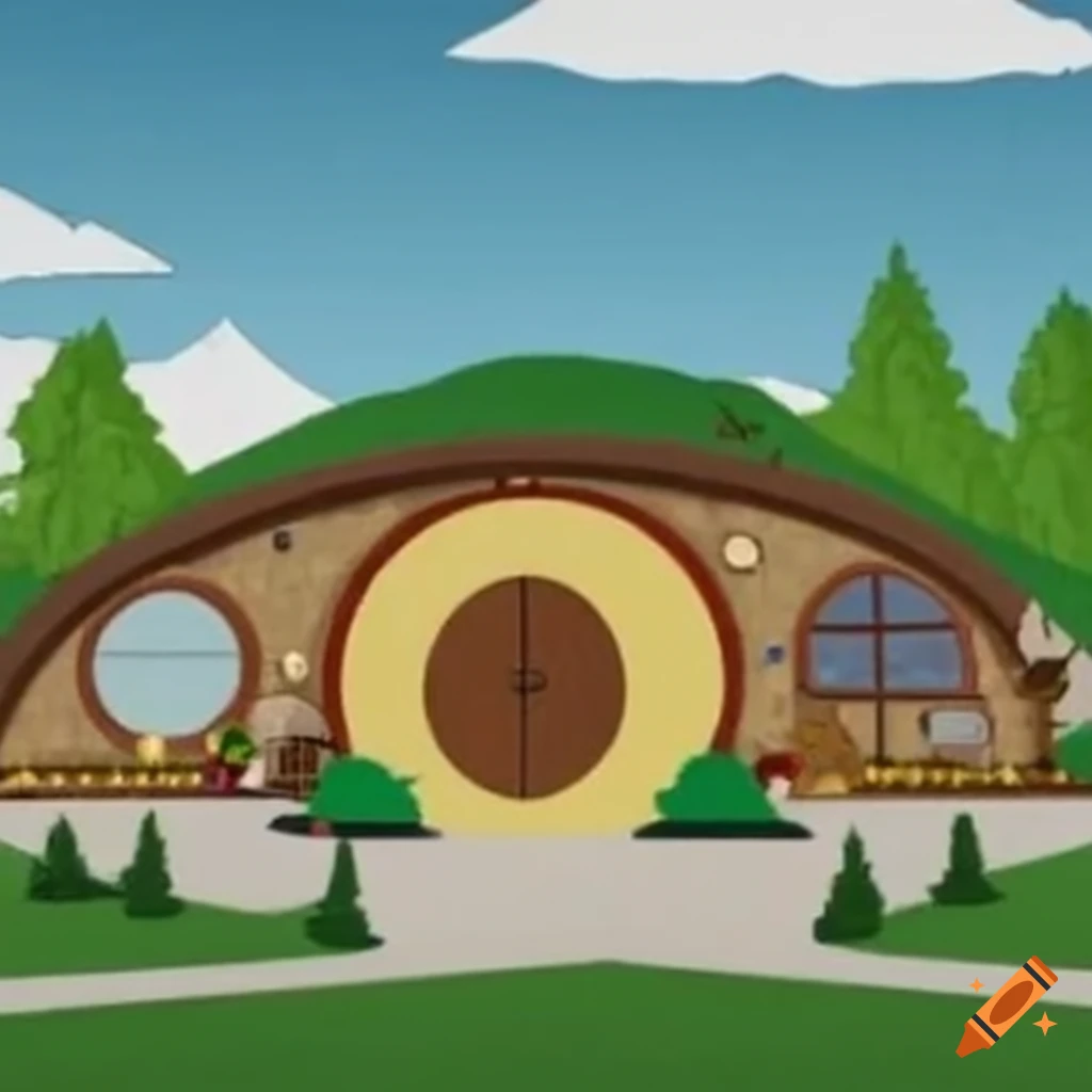 Hobbit house in South Park style