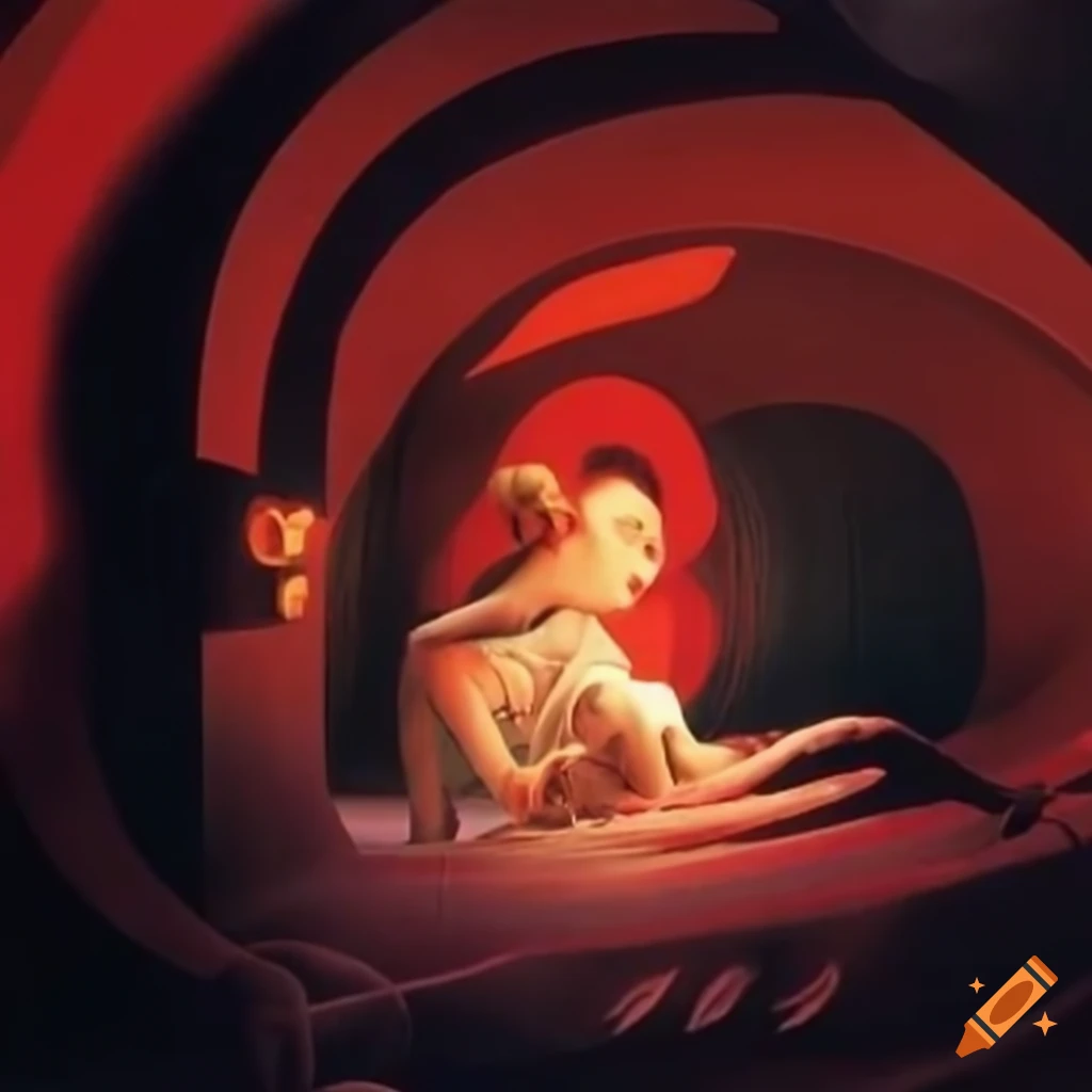 Future childbirth in a retro-futuristic setting