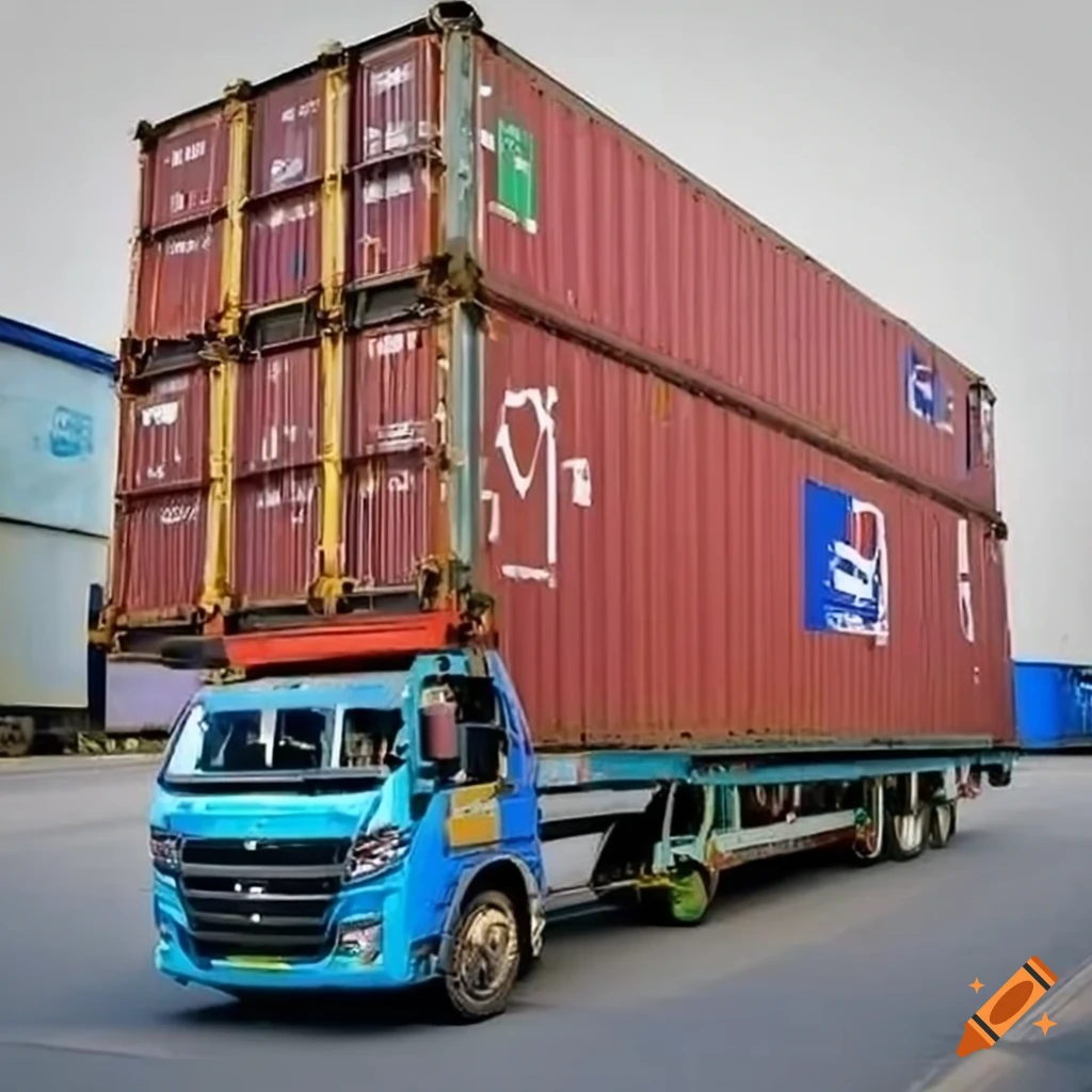 Container pulling three cargo containers