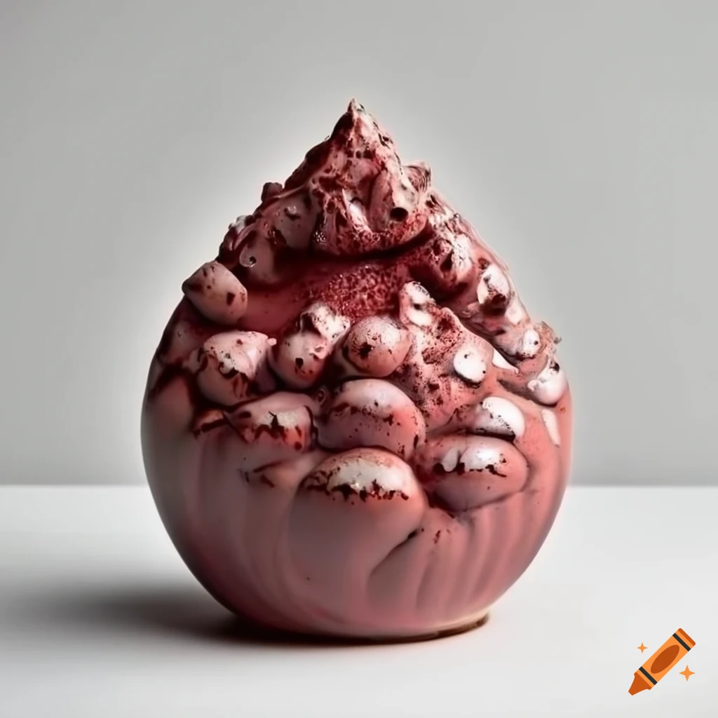 Ceramic tulip-shaped crocodile figurine with unique glaze on white background