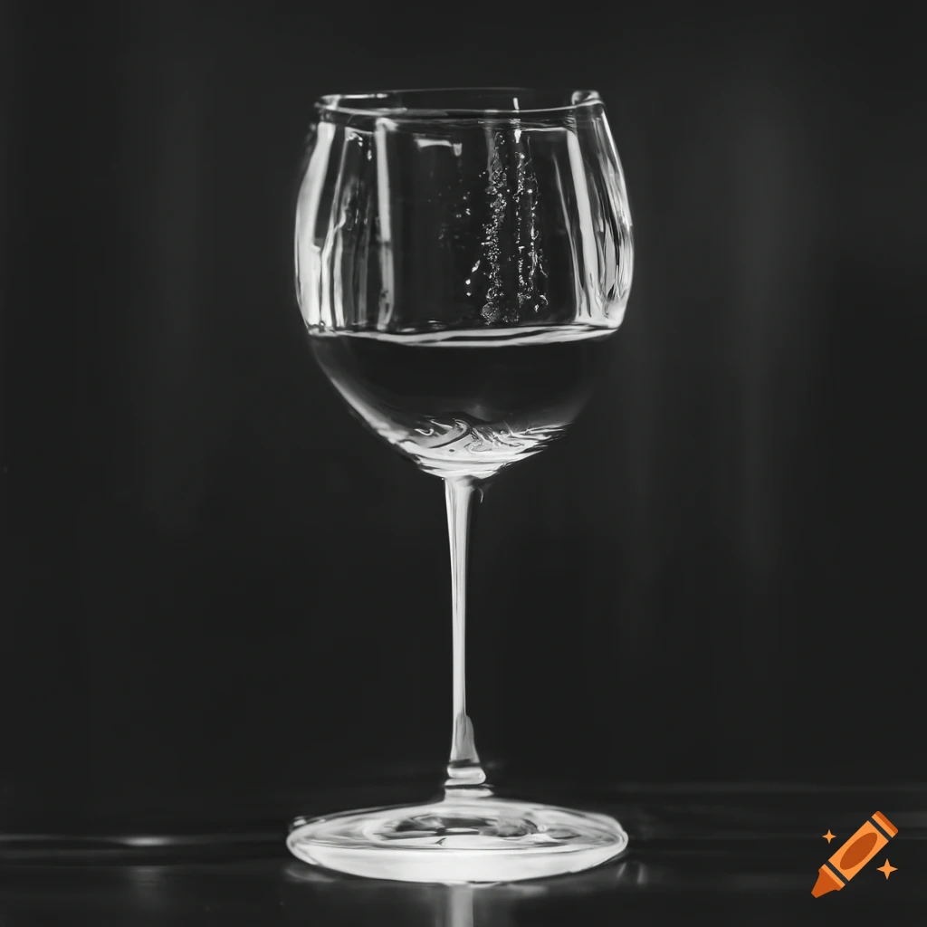 Black and white photo of a party glass