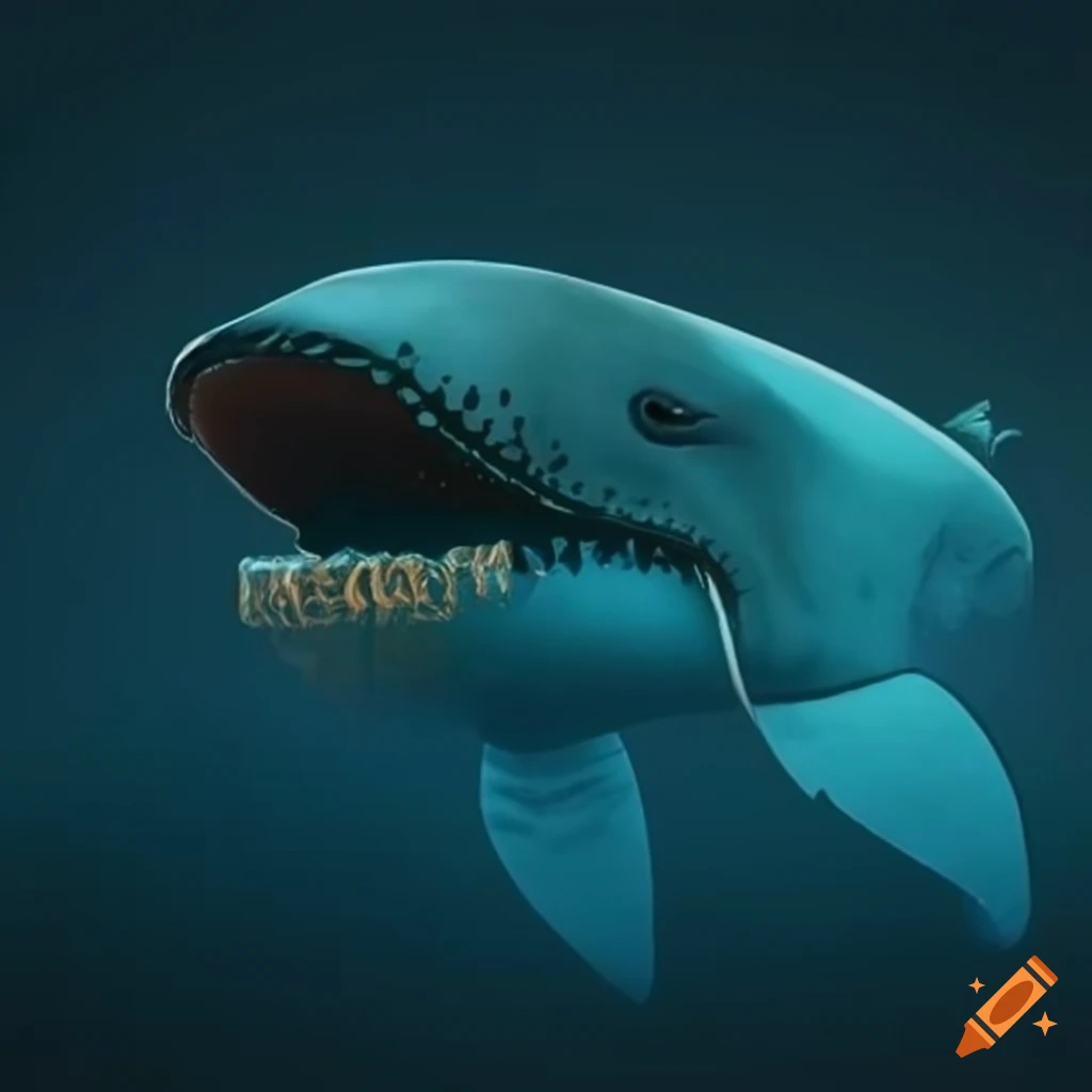 Vintage realistic crypto whale