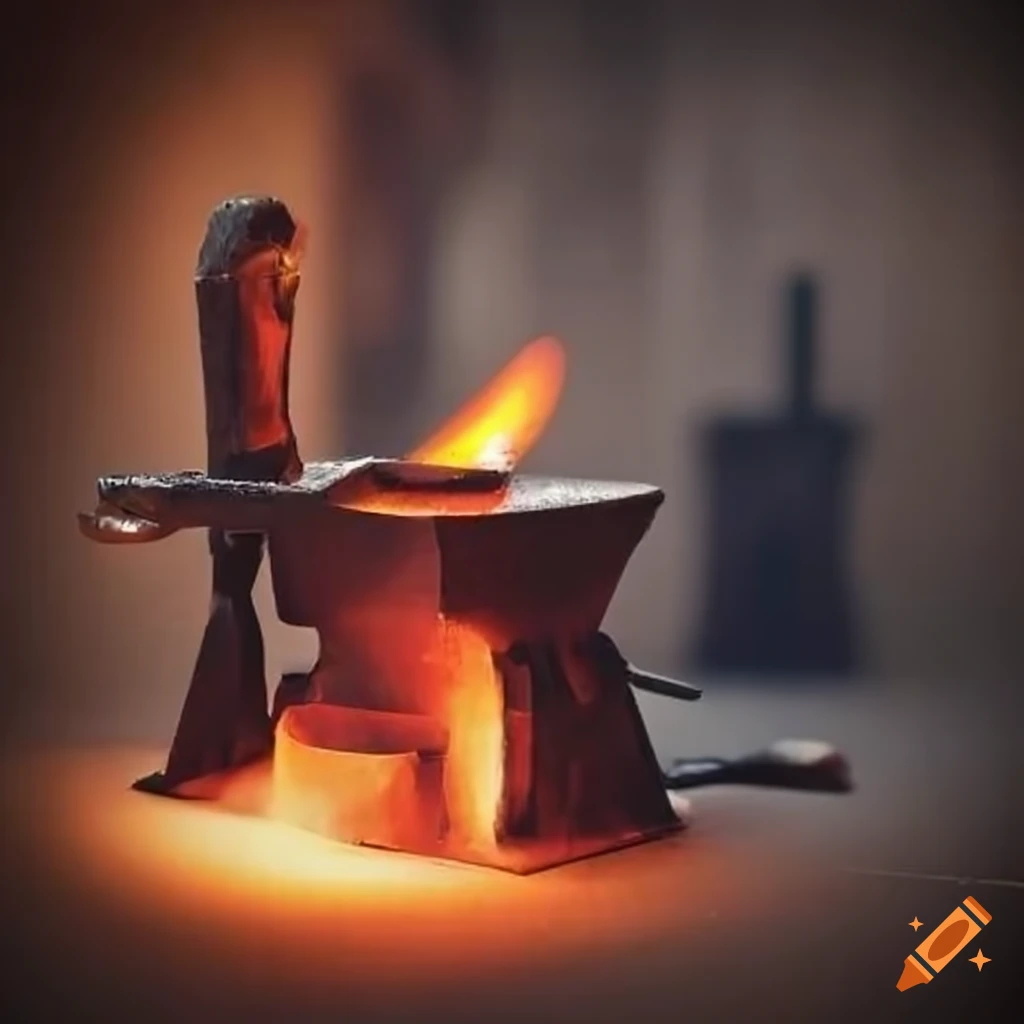 Blacksmith workshop with an open forge