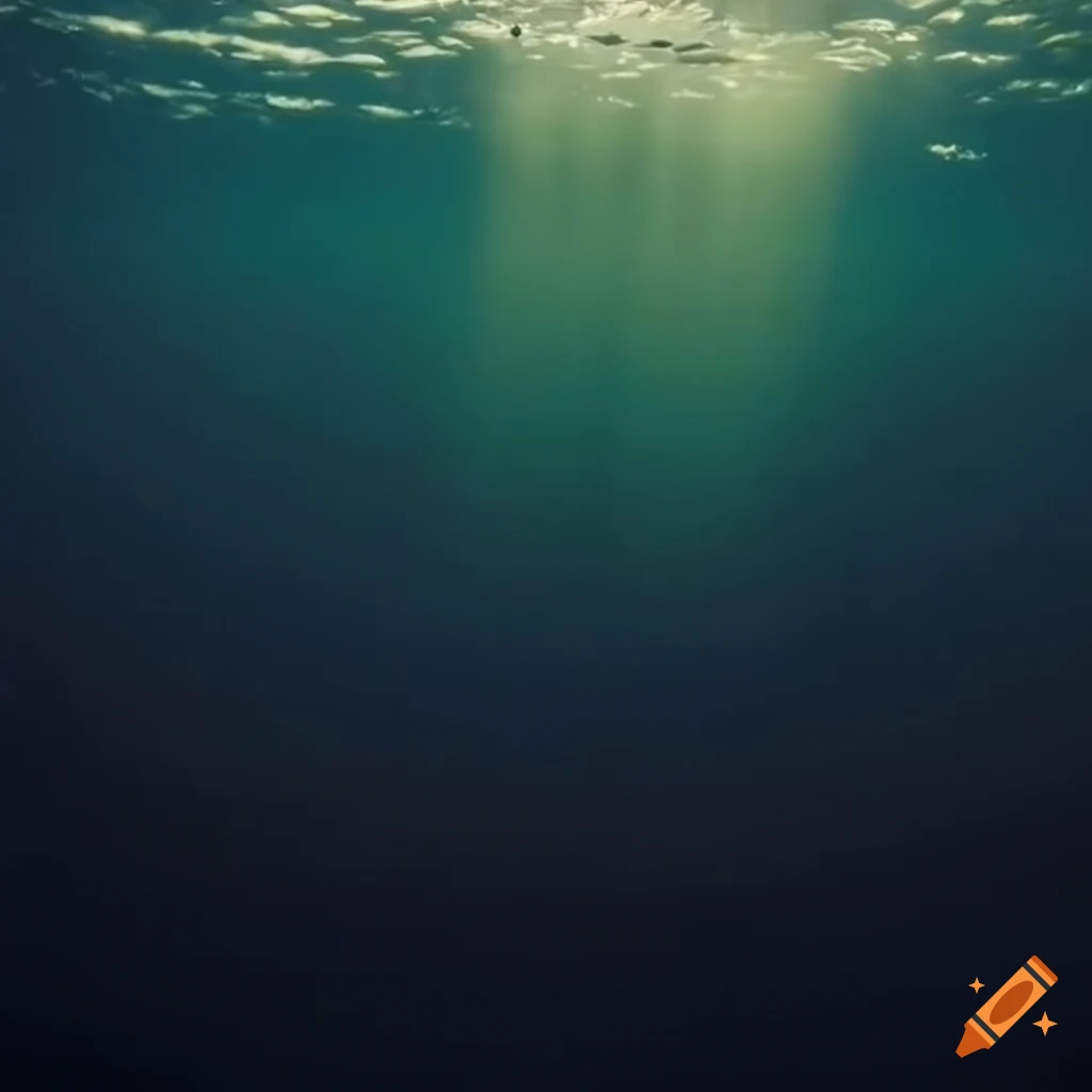 Underwater view of the sea at night