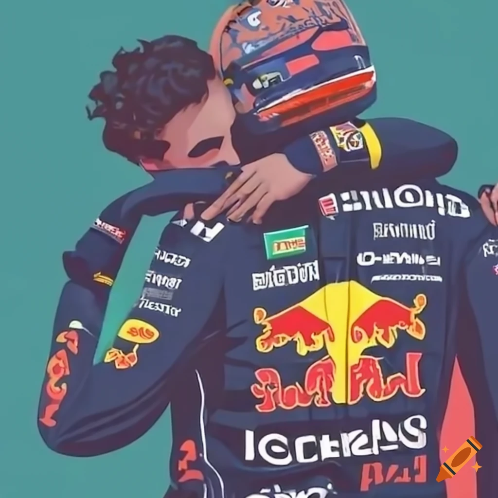 Max Verstappen and Lando Norris hugging