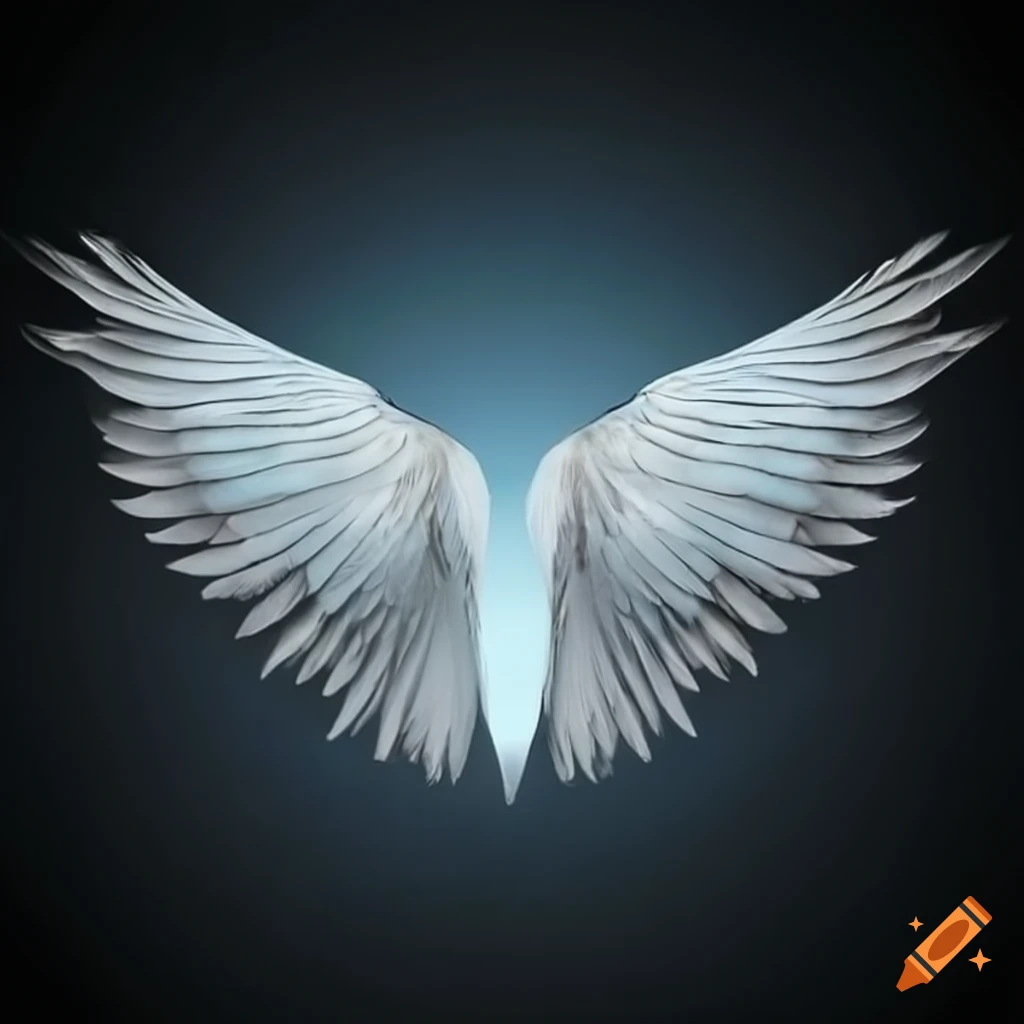 Beautiful white angel wings