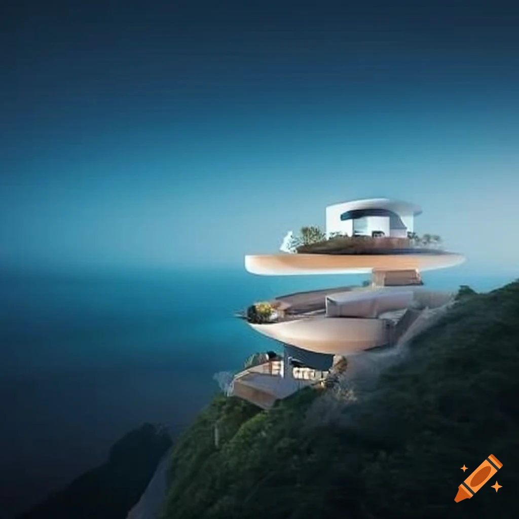 Future home on a hill overlooking the sea