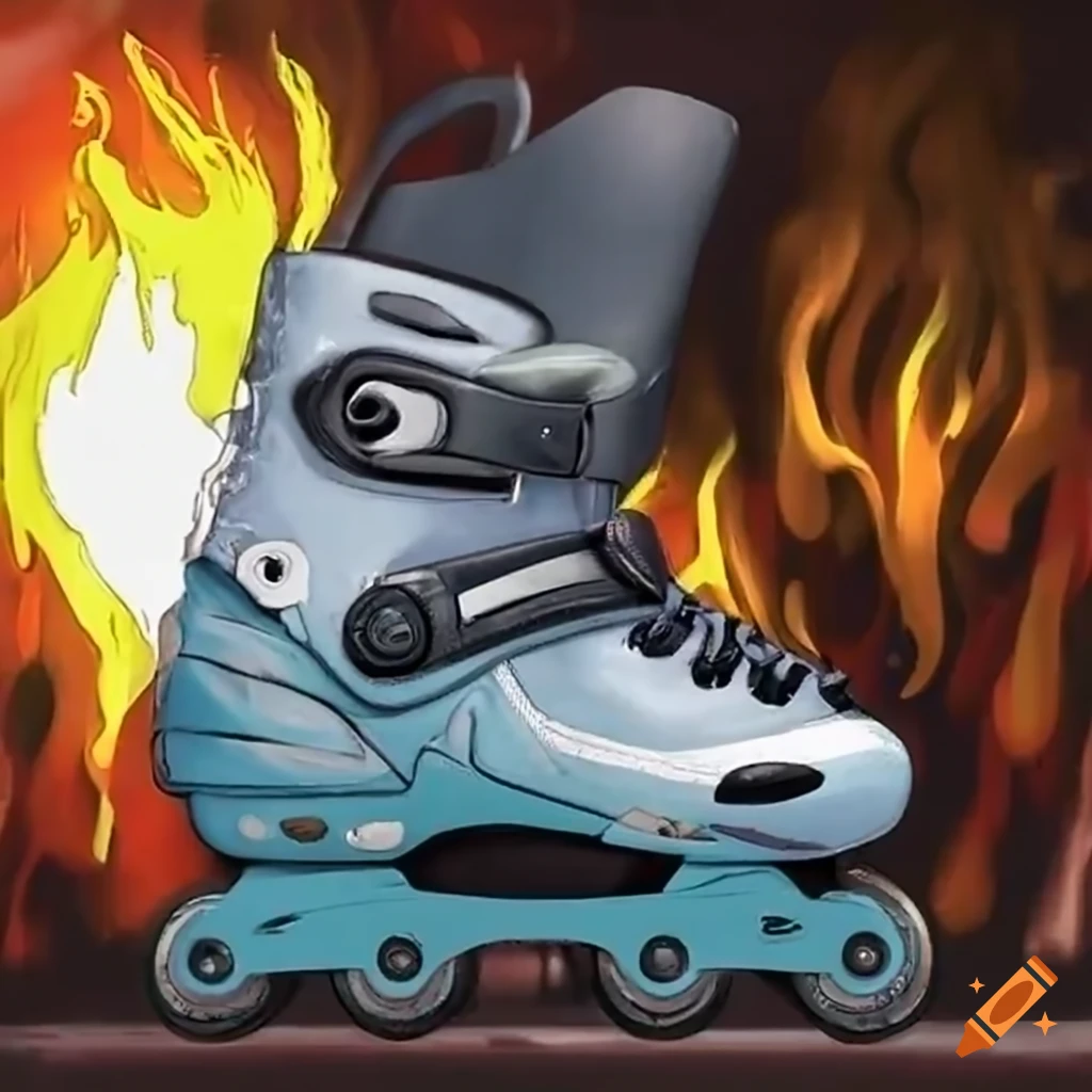 Aggressive inline skate with fire