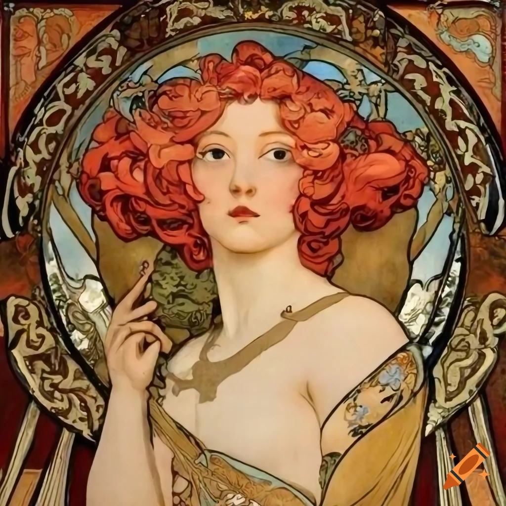 Asian mirrored door influenced by James Gurney, Norman Rockwell, and Alphonse Mucha with hints of Bernini