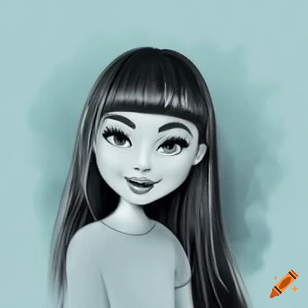 Tween girl transforming into a cartoon character