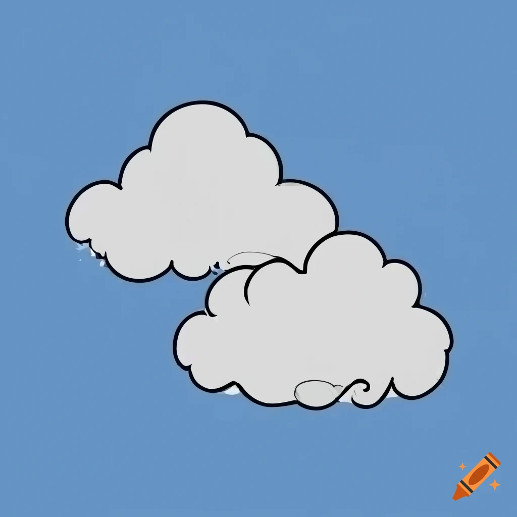 Slim cloud clip art style