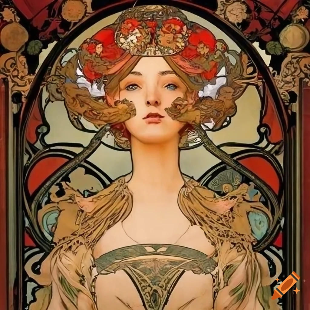 Asian mirrored door inspired by James Gurney, Norman Rockwell, and Alphonse Mucha with a touch of Bernini