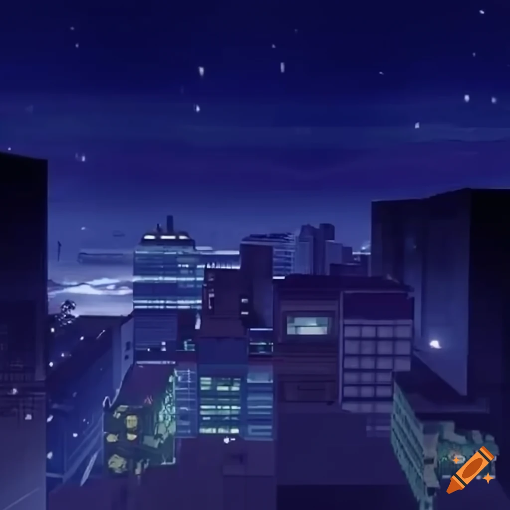 Liminal cityscape at night reminiscent of a Sega Dreamcast game