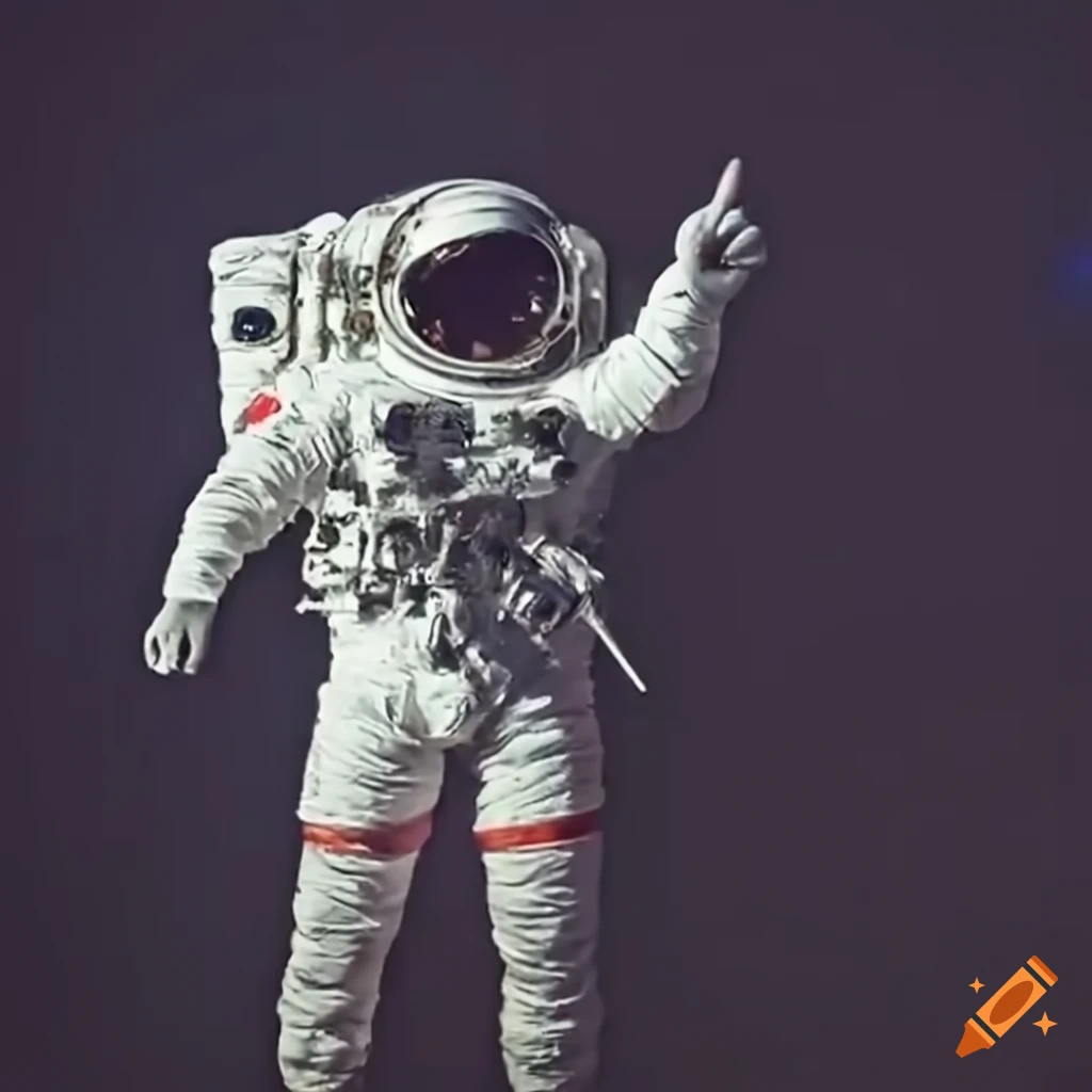 Astronaut pointing in space